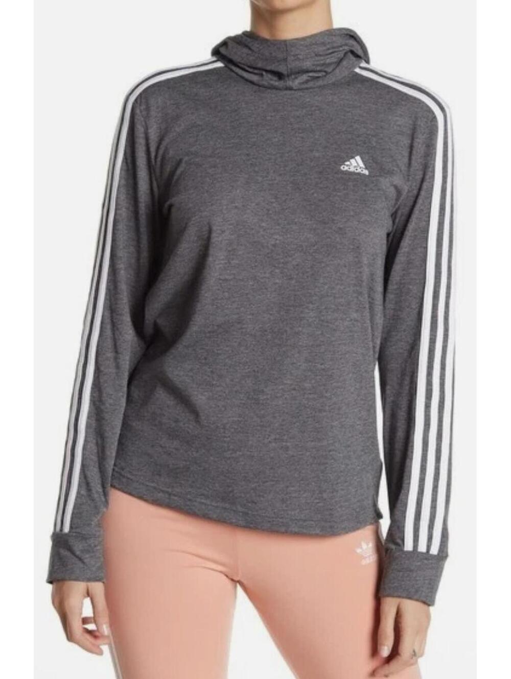 ADIDAS Women's Essentials Large Three-Stripes Transition Lightweight Hoodie NWT